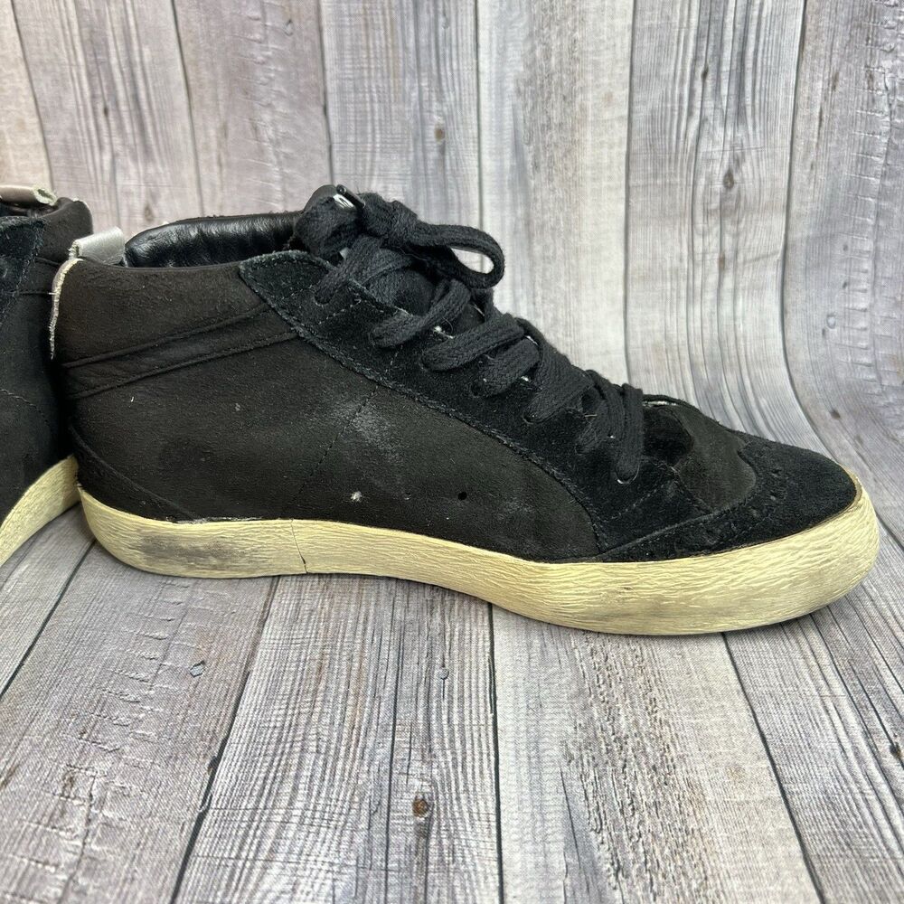 Golden Goose Mid Star Women’s 36 Black Suede Distressed Made in Italy - Picture 8 of 12